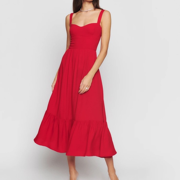 Reformation Dresses Nwt Reformation Celestia Dress In Cherry Poshmark